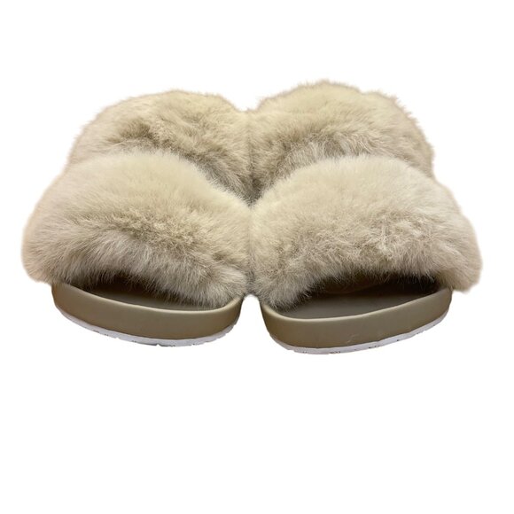 Zac Posen Women’s Cashew Faux Fur Open Toe Slide Sevan Sandals Size 7M - Picture 2 of 8